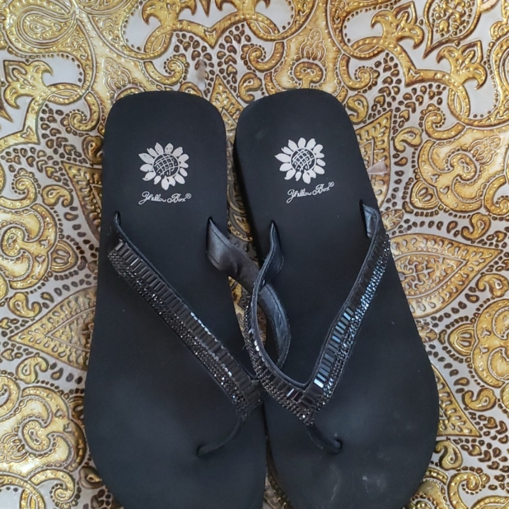 Yellow Box flip flops